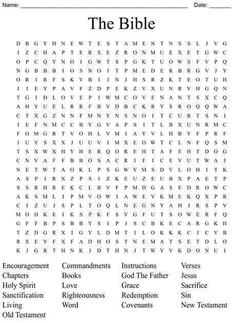 Adult Bible Word Search Puzzles Printable