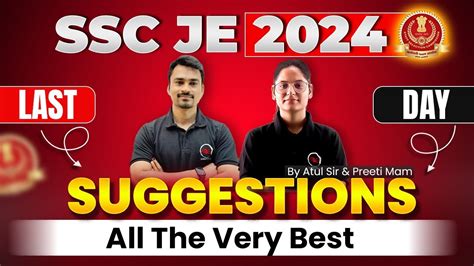 SSC JE 2024 Last Day Suggestion SSC JE Non Technical SSC JE