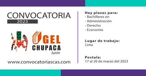 CONVOCATORIA UGEL CHUPACA CAS 1 Plaza Administración Derecho