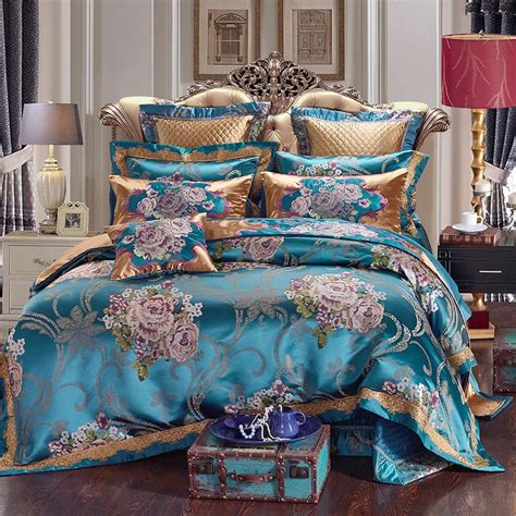 Luxurious Silk Jacquard Duvet Cover Set Wedding Bedding Set Bedspread Pillowcase 4 6 9pcs Duvet