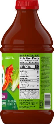 V8 High Fiber Original 100 Vegetable Juice 46 Fl Oz Fred Meyer