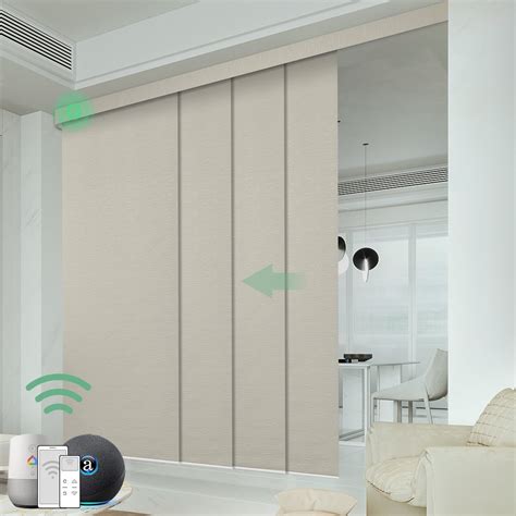 Yoolax Motorized Sliding Panel Track Blind Blackout Smart Vertical