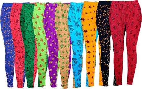 Buy Fashionate World Girls Multicolor Printed Pure Cotton Pack Of 10 Legging 9 To 10 Years