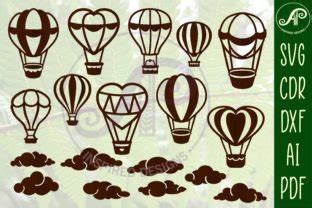 Hot Air Balloon Cut Outs SVG File Bundle Creative Fabrica