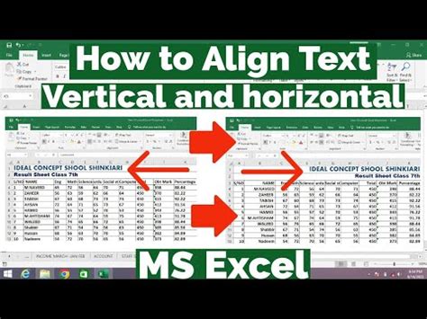 How To Align Text In Cells In Ms Excel How To Align Text Horizontally