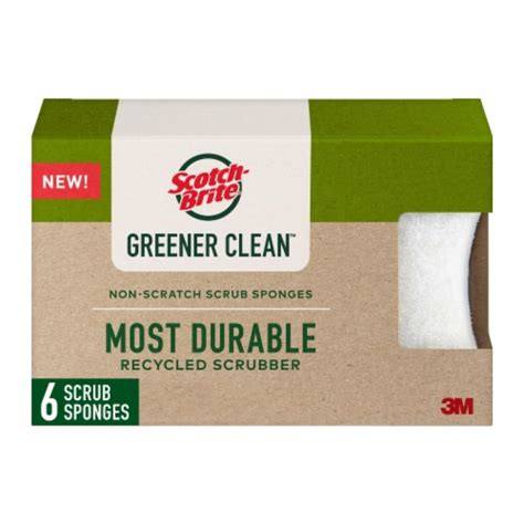 Scotch Brite Greener Clean Non Scratch Scrub Sponge Pack Of