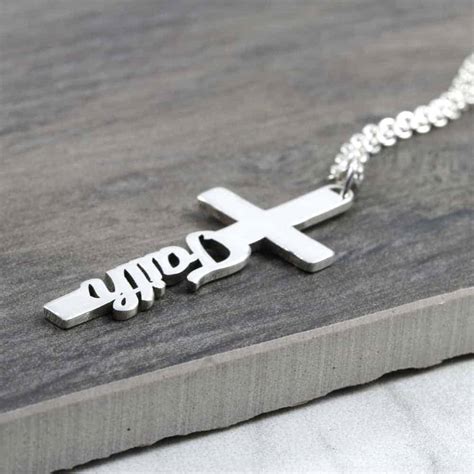 Cross Name Necklace By Silvery Online Personalised Jewellery