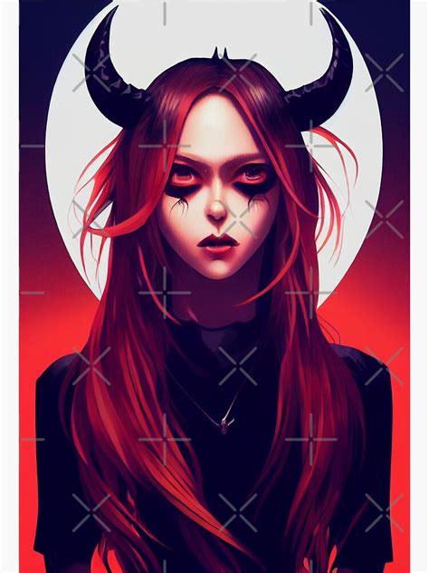 Demon Anime Cartoon Girl Ai Generated Art Poster For Sale By