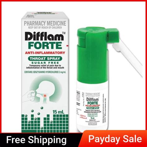 Difflam Forte Anti Inflammatory Throat Spray Sugar Free 15ml Exp 10 26 Lazada