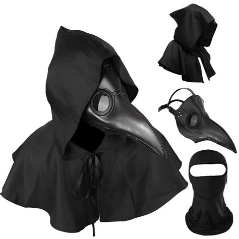 Buy HAOSUN Plague Doctor and Cloak Long Nose Beak Halloween Costume ...