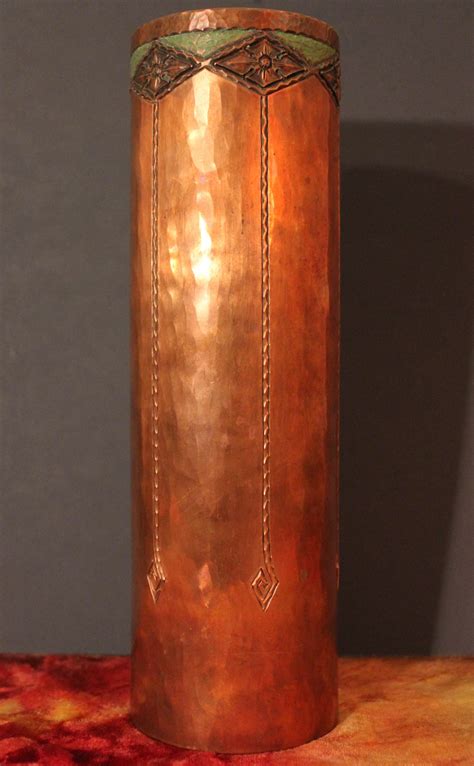 Roycroft Hammered Copper Cylinder Vase