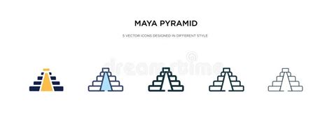 Icono De La Pirámide Maya En Una Ilustración Vectorial De Estilo