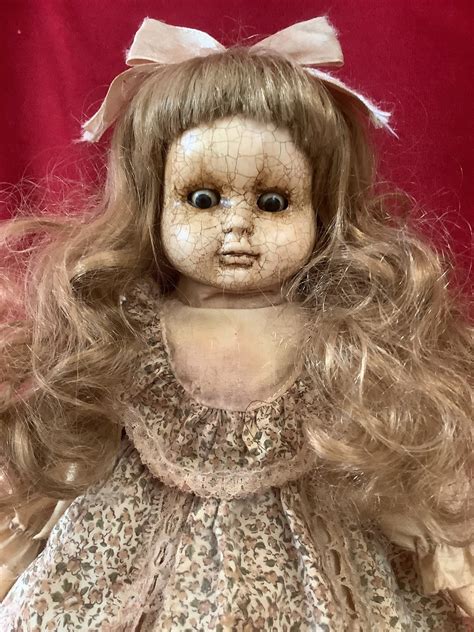 16 Pearl Ooak Scary Creepy Spooky Gothic Upcyled Porcelain Horror Doll