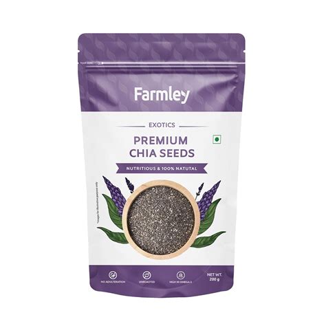 Farmley Exotics Premium Chia Seeds For Eating 200g Healthy Snack Seeds For Weight Loss Rich