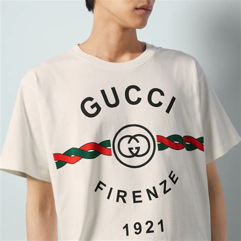 Camiseta De Algod N Gucci Firenze En Blanco Gucci Es