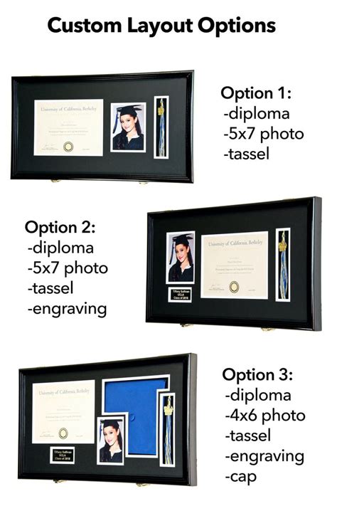 Large Diploma Graduation Tassel And Cap Display Cabinet W Custom