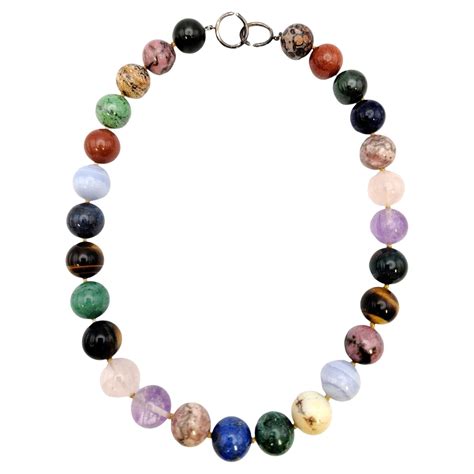 Paloma Picasso For Tiffany And Co Agate Bead And Sterling Silver Necklace For Sale At 1stdibs