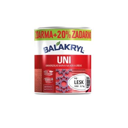 BALAKRYL Univerzálna farba na kov a drevo UNI LESK 1000 biela 0 7 kg