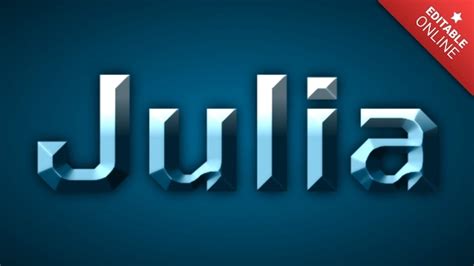 Julia With Beveled Ice Text Effect Generator