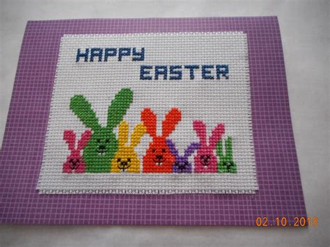 Easter Cardcross Stitch Card Easter Bunny Card Cross Stitch Cards Cross Stitch Easter Cross