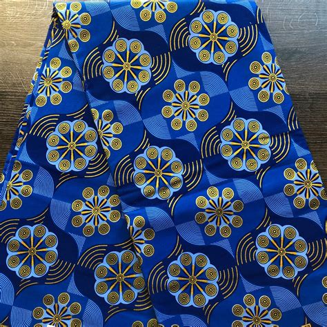 African Print Fabric Gold Glitter Print Fabric Ankara Etsy