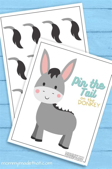 Pin the Tail on the Donkey (Free Printable) | Printable games for kids ...