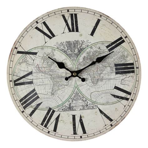 Horloge Murale Mappemonde Vintage Passions Cadeaux