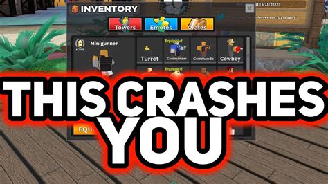 Opening Inventory Crashes You Tower Defense Simulator Youtube