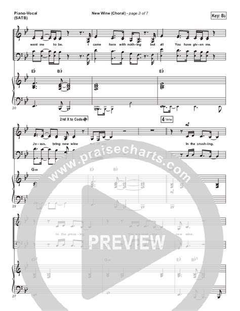 New Wine Choral Anthem Satb Sheet Music Pdf Hillsong Worship Arr Luke Gambill Praisecharts