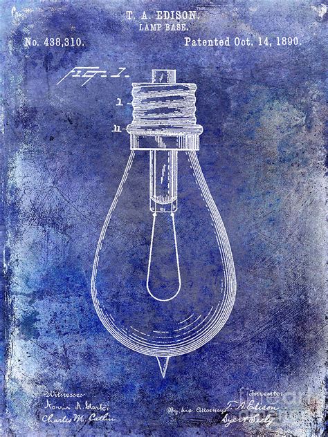 1890 Light Bulb Patent Blue Photograph By Jon Neidert Pixels