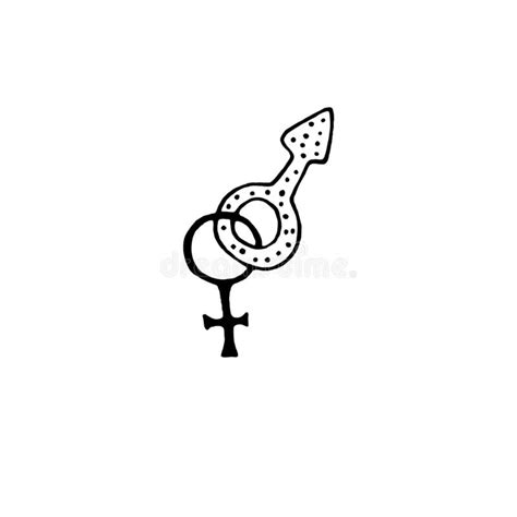 Female And Male Gender Symbols Hand Drawn Outline Doodle Icon Sex And