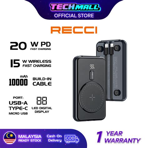 RECCI RPB P18 PD 20W 22 5W MAGNETIC WIRELESS POWER BANK 10000MAH