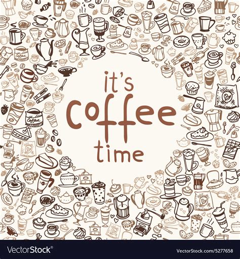 Coffee Doodles Royalty Free Vector Image Vectorstock