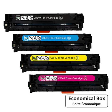 Remanufactured HP 125A Toner Cartridge Combo BK C M Y Economical Box