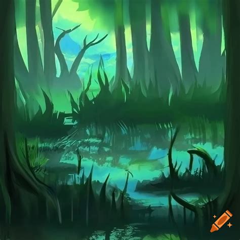 Fantasy Artwork Of A Murky Swamp On Craiyon