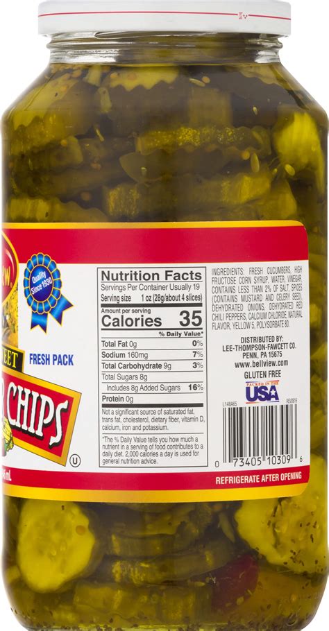 Fresh Pack Hot Sweet Cucumber Chips 6 32oz Bell View Foods