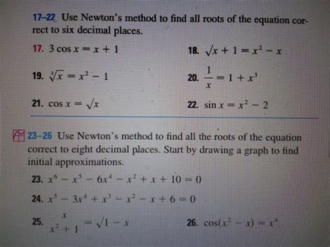 Use Newtons Method To Find All Roots Of The Equation