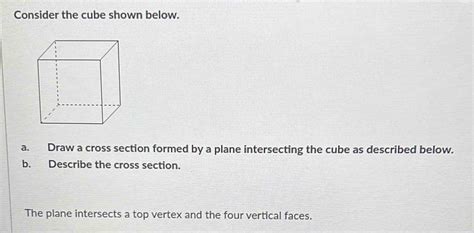 Solved Consider The Cube Shown Below A Draw A Cross Section Formed