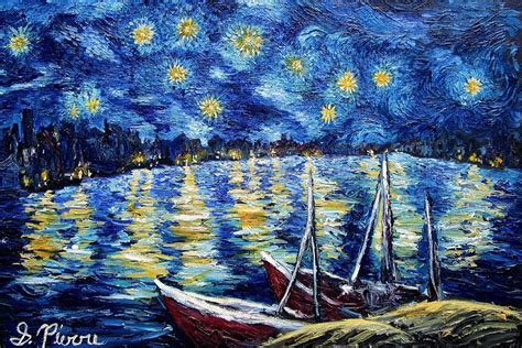 Starry Night Over Rhone Painting By Sebastian Pierre