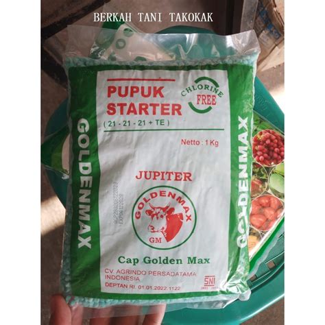 Jual Pupuk NPK Jupiter 21 21 21 TE Cap Golden Max Ukuran 1kg Shopee