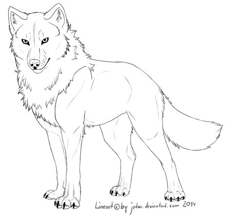 Free Wolf Lineart By Jodow On Deviantart