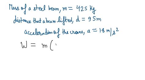 A Crane Lifts A Kg Steel Beam Vertically Upward A Distance Of