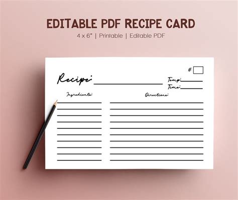 Editable Blank Recipe Binder Book Digital Template PDF Index - Etsy ...