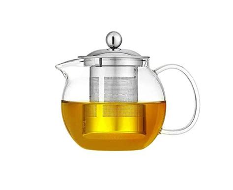 Teapot With Stainless Steel Tea Filter And Lid Borosilicate Glass Teapot Round Glass Pot