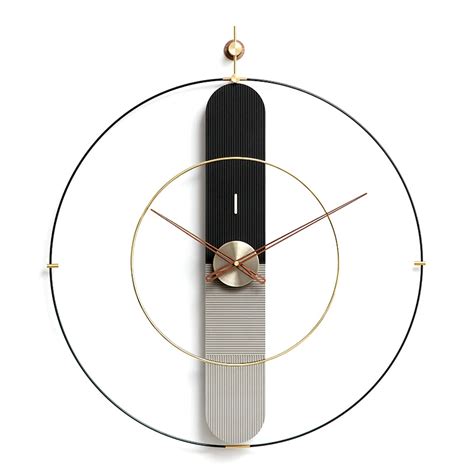 Large Nordic Luxury Wall Clock Modern Metal Gold Spain Wood Silent