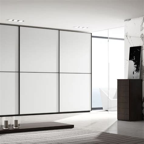 Contemporary Wardrobe Mix Blanco Mate Muebles Doca Lacquered Glass Sliding Door