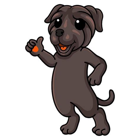 Netter Neapolitanischer Mastiff Hunde Cartoon Der Daumen Aufgibt