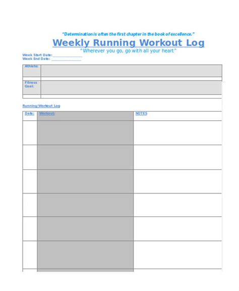 FREE 10 Running Log Templates In MS Word Excel PDF