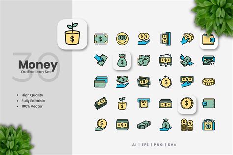 Money Colored Icons Graphic By Upnowgraphic Creative Fabrica