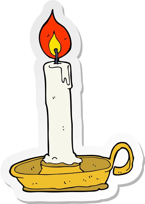 Sticker Of A Cartoon Burning Candle 10555462 Vector Art At Vecteezy